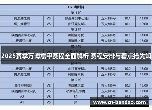 2025赛季万博意甲赛程全面解析 赛程安排与看点抢先知