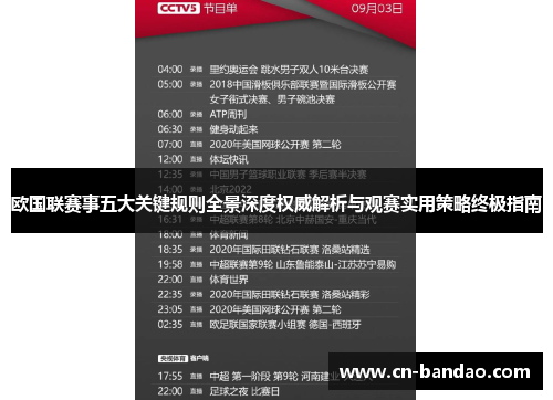 欧国联赛事五大关键规则全景深度权威解析与观赛实用策略终极指南